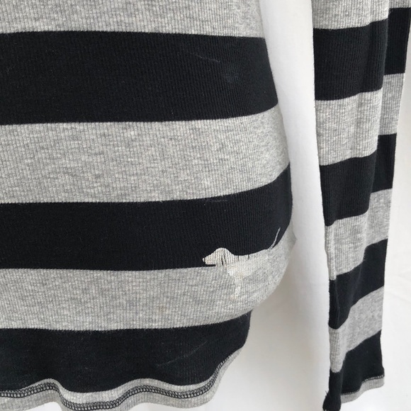 PINK gray & black stripe long sleeve shirt S•P - Picture 4 of 8